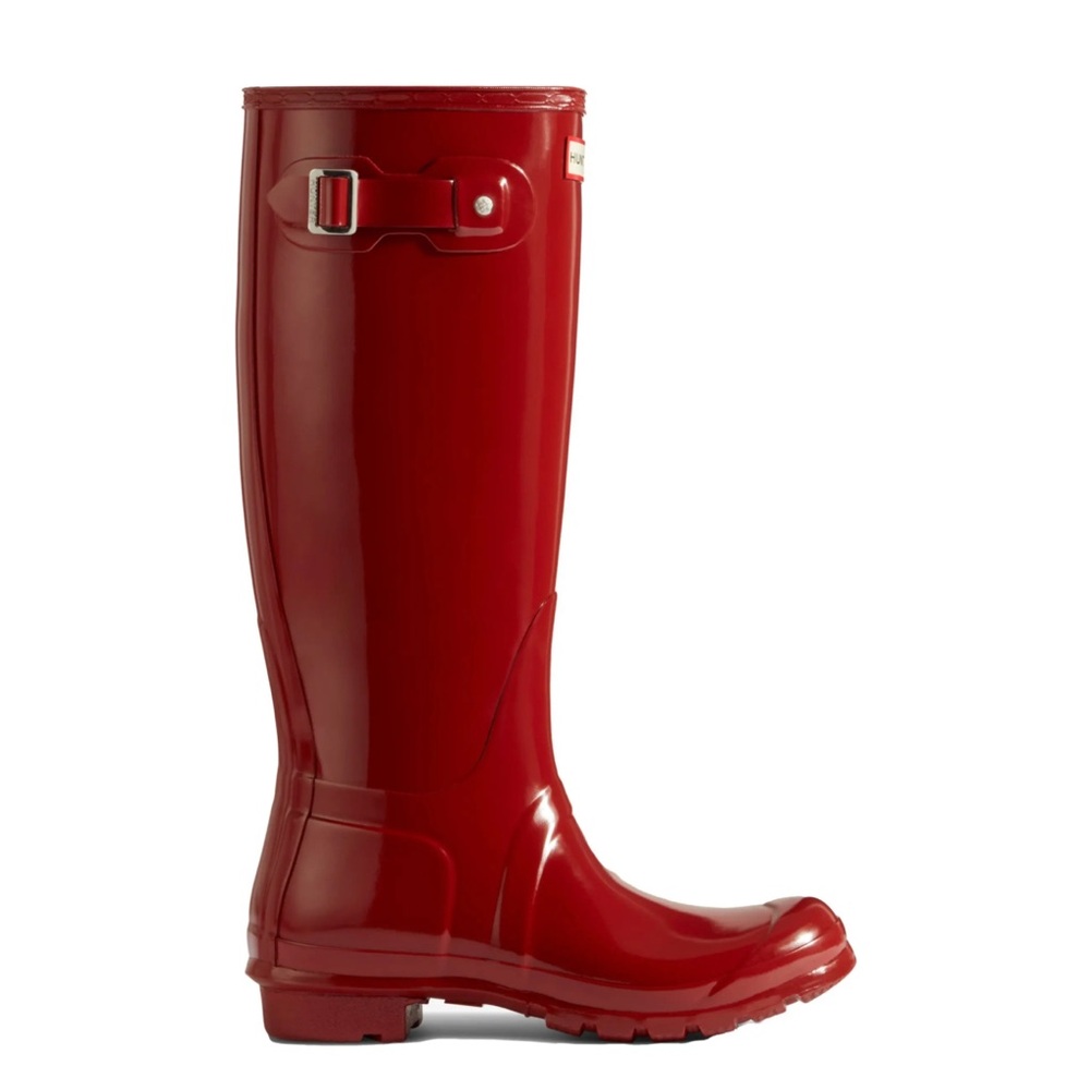 *SOLD* Hunter Women's Glossy Red Rain Boots 39